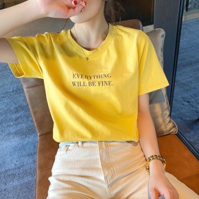 심플 레터링 프린팅 반팔 티셔츠 LM-0359