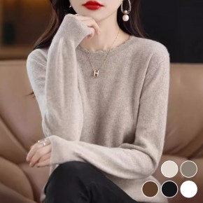 물결 넥라인 니트 긴팔 티셔츠 URD-438