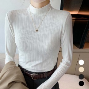 여자 골지 반목 슬림핏 긴팔 티셔츠 URK-516