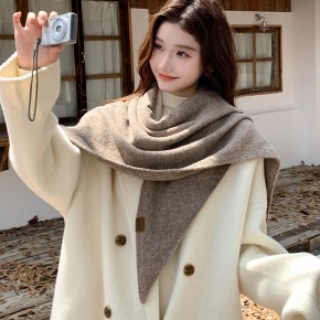 여자 간편 착용 홀 솔리드 삼각 케이프 URK-520