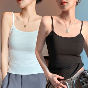 여성 신축성 슬림 골지 데일리 끈 나시 URK-545