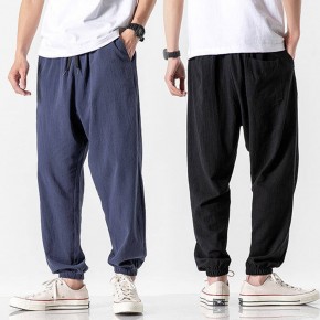 남성 여름 시원한 린넨 소재 허리 밴딩 조거 팬츠 URK-552