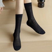 얇은 골지 펀칭 중목양말 4color DK-0474