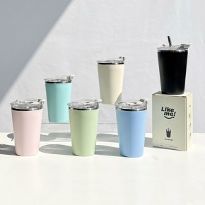 스텐 사무실 머그컵 텀블러 빨대포함 420ml LM-0921
