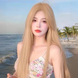 테리얼 골드 긴생머리 여성가발 SD-250305