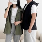립스탑 남녀공용 오버핏 스트링 후드조끼 SD-250905