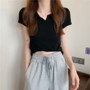 여성 슬림핏 브이트임 반팔티 UC-0232