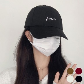 남여공용 영문 레터링 면 볼캡 모자 URD-497