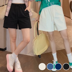 4가지 색상 와이드 핏 데님 면 반바지 URD-561